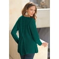 thumbnail image 4 of Roaman's Women's Plus Size Lace Yoke Pullover Sweater, 4 of 6