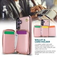 thumbnail image 4 of Crossbody Zipper Wallet Bag Case for Samsung Galaxy S23 FE,Dteck Shockproof Leather Card Slots Pocket Case Kickstad Cover with Shoulder Strap, Rosegold, 4 of 8