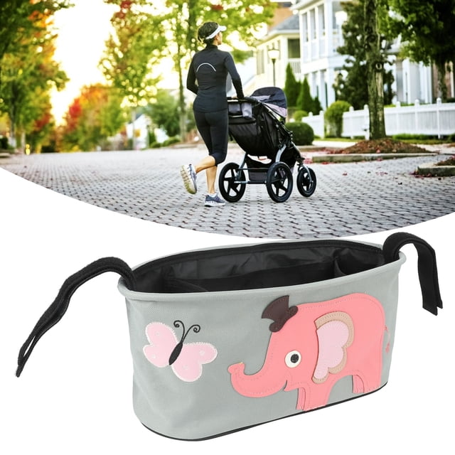 Qiilu Stroller Strorage Bag With 4 Pockets Baby Stroller Hanging Bag For Mobile Phones
