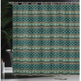 thumbnail image 3 of Ambesonne Teal Stripe Shower Curtain, Ethnic Aztec Inspired, 69"Wx84"L, Multicolor and Teal, 3 of 4