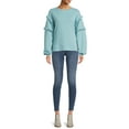 thumbnail image 5 of Time and Tru Women's Ruffle Sleeve Sweatshirt, Sizes XS-3XL, 5 of 5