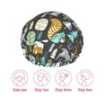 thumbnail image 5 of Kdxio Moose Squirrel owls tree Print Shower Cap for Women,Elastic and Reusable,Double Waterproof Layers Bathing Hat, 5 of 6