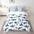 thumbnail image 2 of Feelyou Cartoon Sea Shark Bedding Comforter Set 7pcs, Marine Animal Queen Bedding Sets, 2 of 8
