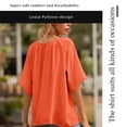 thumbnail image 3 of Camiseta Mujer Jumpingount Manga Corta Botón XL Naranja AP001222-12, 3 of 7
