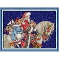 thumbnail image 2 of Cuadros Decorativos Bordado completo Hilo de algodón ecológico 14CT Punto de cruz de Papá Noel contado (RA432) Wdftyju embutido en tela, 2 of 9