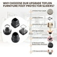 Ezprotekt 24 Pcs Chair Leg Sliders for Carpet,Furniture Glides Chair