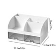 thumbnail image 3 of TAKTUK Desk Organizer,Drawer Desktop Storage Box Student Desk Double Layer Stationery Organizer Multi Compartment Large Capacity Storage Box,Desktop Organizer,Desk Accessories, 3 of 6