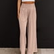 thumbnail image 2 of Pantalones boho de mujer con pierna ancha, cintura alta y fruncido - Cintura elástica, ligeros, pantalones informales de playa, 2 of 8