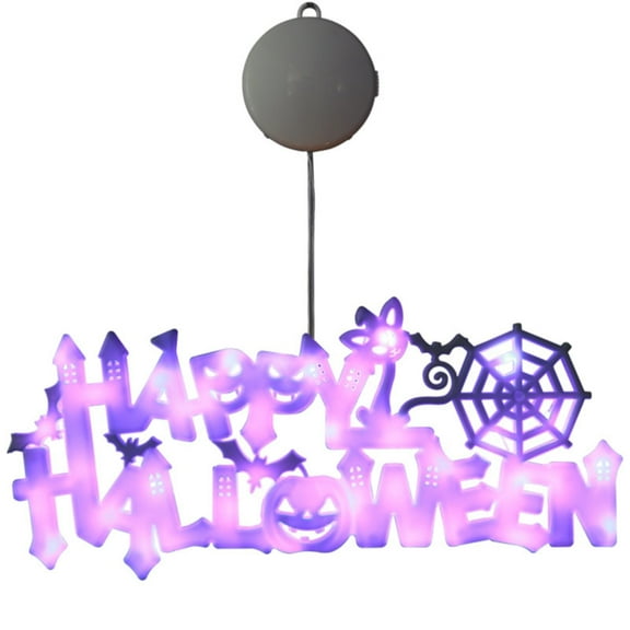 Halloween Decor - Party Headband - Halloween Glowing Letter Light Sign - Halloween Lights Sign Merry Halloween Led Battery Powered Halloween Lights for Hanging Lighted Sign Decor.