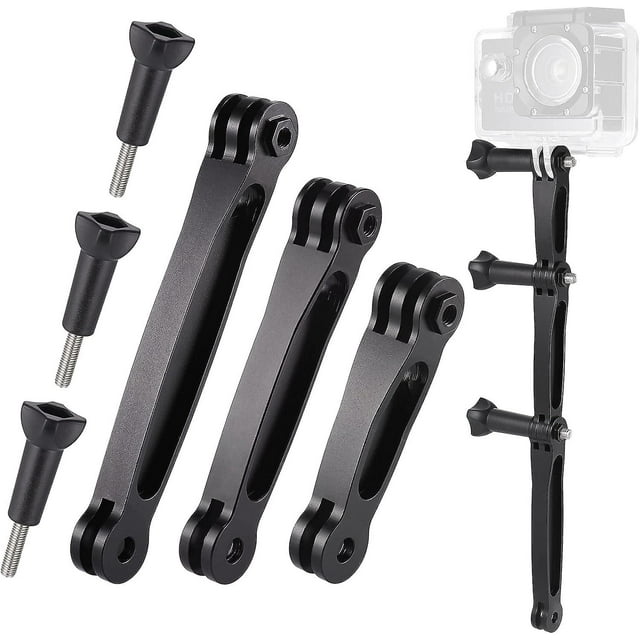 3-in-1 Extension Arm Mount Kit, Aluminum Alloy Extension Arm, Pivot Extension Arm Compatible For Gopro Series, Sjcam And Other Action Cameras