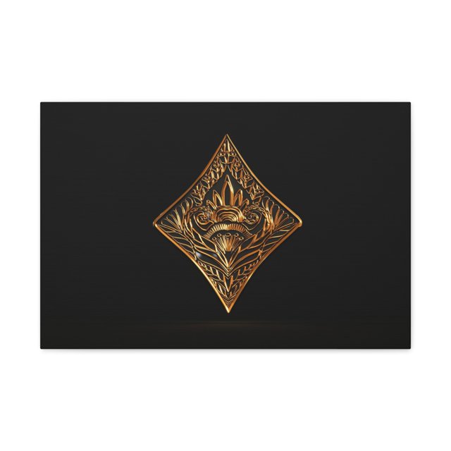 3D Gold Diamonds Playing Card Canvas Wall Art for Home Decor Ready-to-Hang