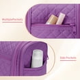 thumbnail image 3 of Narwey Hanging Toiletry Bag with Hook Quilted Travel Make up Bag with Multiple Compartments, Cosmetic Organizer Dopp Kit for Women Men, Medium, Purple, 3 of 10