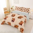 thumbnail image 3 of Manfei Farm Highland Cow King Size Comforter Sets 3pcs,Cute Daisy Animal Comforters King Size,Peach Brown,1 Comforter and 2 Pillowcases,Reversible, 3 of 6