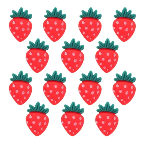 ELAYARD 30 Pieces Realistic Strawberry Cupcake Toppers Red Fruit Decorations for Birthday Party Cake and Dessert Accents