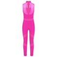 thumbnail image 4 of TTAO Kids Girls Gymnastics Dance Outfits Tank Ballet Unitard One Piece Bodysuit Competition Dancewear Hot Pink 8, 4 of 5