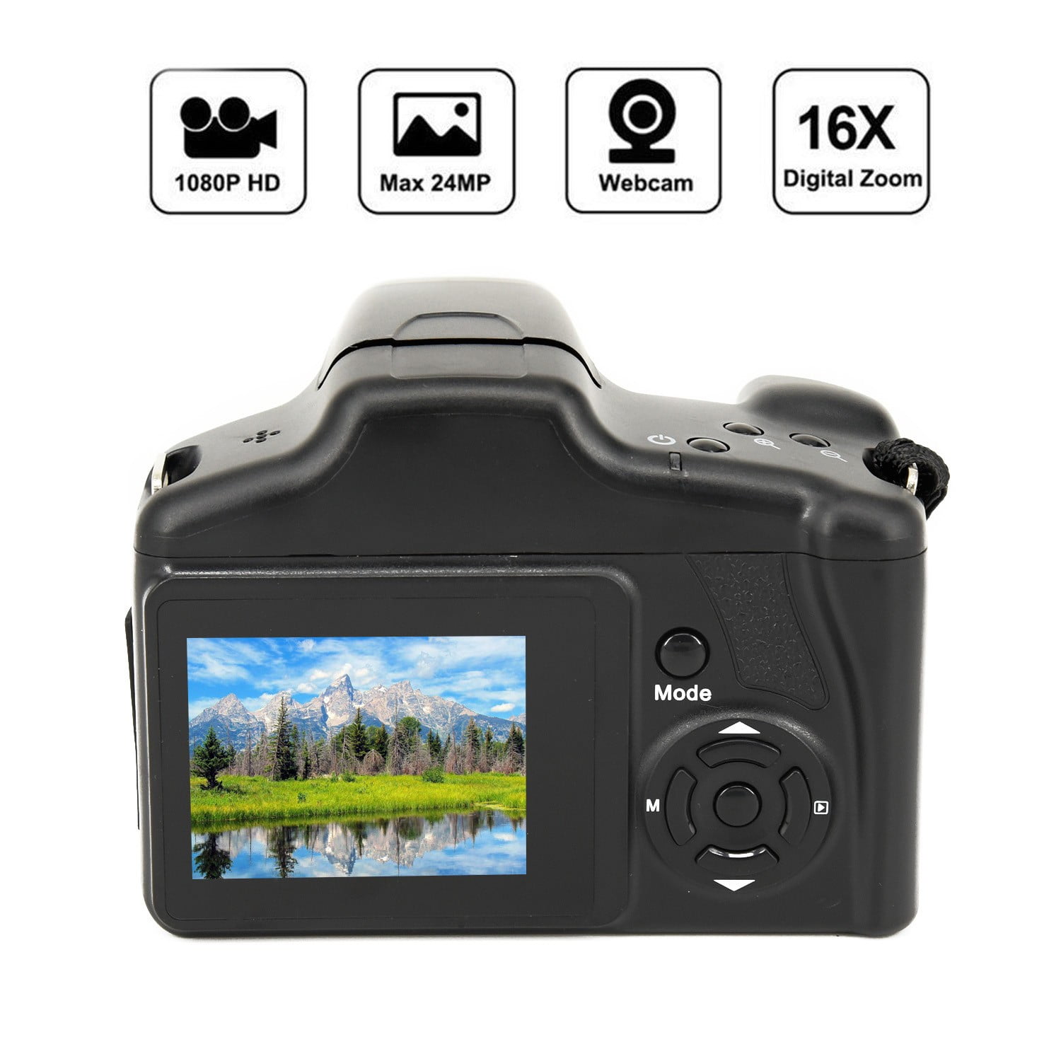 High Definition Slr Camera 16Mp 1080P 16X Zoom 2.4 inch Long-Focus Digital Camera Tft Screen Anti-Shake Digital Slr Camera by RichLink