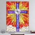 thumbnail image 2 of DesignArt Holy Cross Stained Glass Style Large Wall Clock, 2 of 2