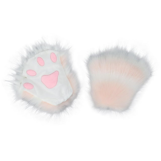 Milaget Gants Griffes de Chat Mains Griffes Demi-Doigt Gants pour Boîte de Nuit Fête Mascarade Rose