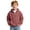 Brick Red, variant on GiLiling Kids Waffle Hoodie - Boys Girls Solid Color Quarter Zip Long Sleeve Drawstring Hooded Sweatshirt with Pocket (Grey, 8-9 Years)