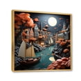 thumbnail image 2 of Designart "Of Adventure Port Port wall art II" Port Landscape Floater Framed Canvas Wall Art, 2 of 7