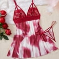 thumbnail image 6 of Women's Satin Nightgown Plus Size V Neck Pajama Dress Soft Nightshirt Sleeveless Nightdress Chemise Wine XL, 6 of 6