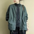 thumbnail image 2 of Chaquetas para mujer, moda coreana, chaquetas de béisbol holgadas de gran tamaño, cárdigans casuales, abrigos sólidos de manga larga, blusas vintage para mujer, 2 of 4