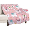 thumbnail image 4 of Llama Alpaca Blanket Llama Gifts for Girls Women Llama Throw Blanket for Kids Adults Soft Warm Cozy Fleece Blanket for Couch Sofa \u200bBed 40"x50", 4 of 6