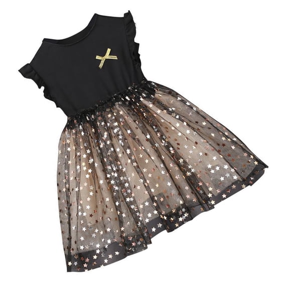 Pretyzoom girls cute dress sleeveless One-piece Dress for Kids and Tulle 1Set