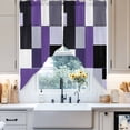 thumbnail image 4 of Grey Black Swag Curtain Valance for Windows, Purple Geometric Abstract Color Block Modern Window Treatments Short Swag Topper for Kitchen Windows Bathroom Bedroom, 36"x36", 4 of 8
