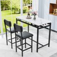 thumbnail image 2 of Miekor Kitchen Table Set, Dining Table and Chairs for 2, 3 Piece Dining Room Table Set with 2 Upholstered Chairs, Bar Dining Table Set for Small Spaces, Apartment, Breakfast, Pub, Rustic Black BS3088, 2 of 6