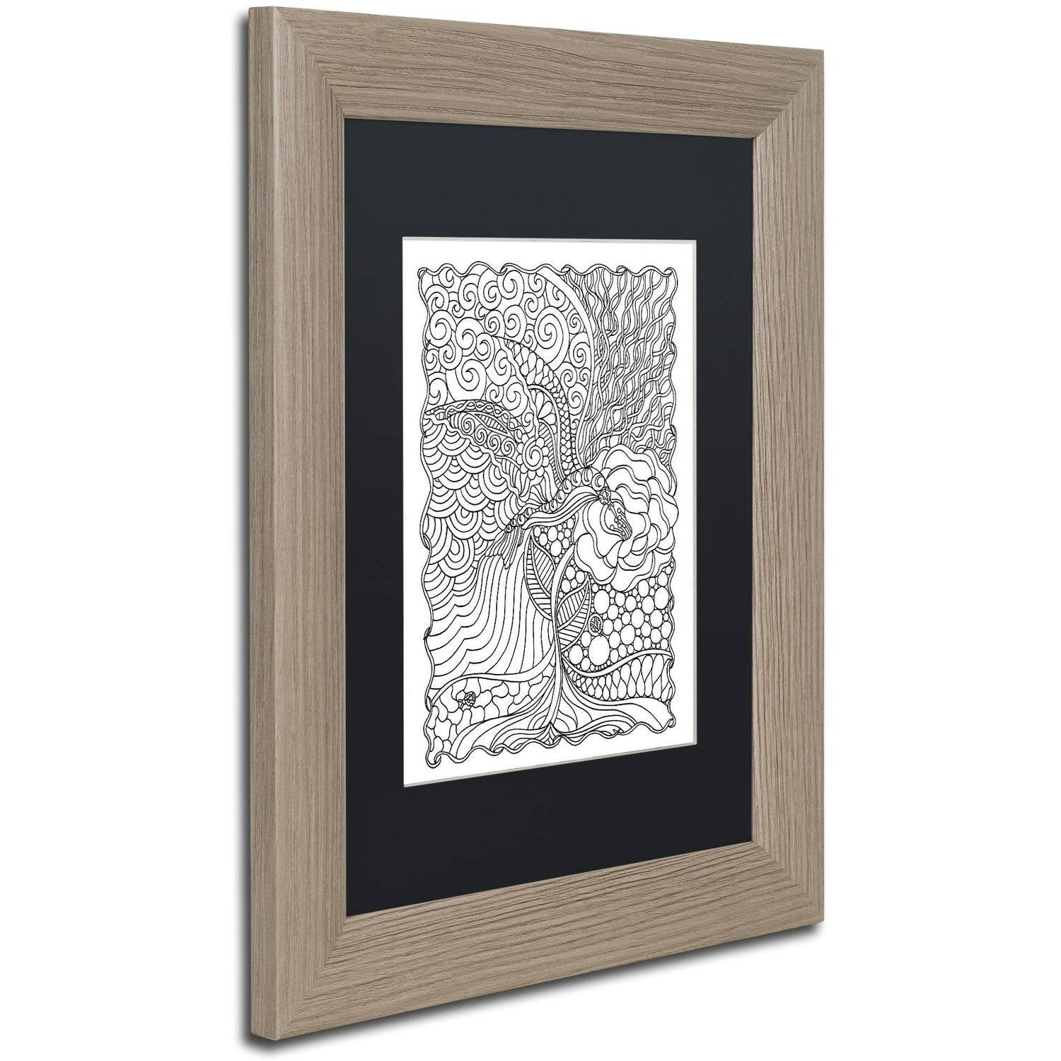Trademark Fine Art "Hummingbird" Canvas Art by Kathy G. Ahrens, Black Matte, Birch Frame