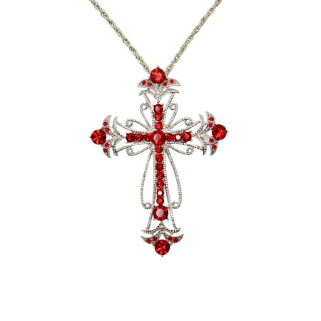 - Faship Gorgeous Rhinestone Crystal Cross Crucifix Necklace Pendant