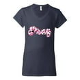 thumbnail image 2 of Wild Bobby Pray Bubble Letters Inspirational/Christian Women Standard V-Neck Tee, Navy, X-Large, 2 of 6