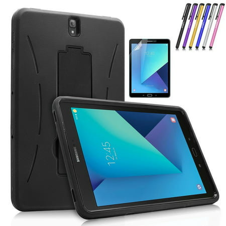 Galaxy Tab S3 9.7 Case, Mignova Heavy Duty Dual Layer Defender Protective Tablet Case Cover with Kickstand for Samsung Galaxy Tab S3 9.7 inch (2017) + Screen Protector Film and Stylus Pen (Best Case For Galaxy Tab S3)