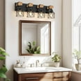 thumbnail image 6 of 4-Light Bathroom Light Fixtures over Mirror Bathroom Vanity Light Farmhouse Black Bathroom Lighting Fixtures with Metal Lampshade for Bedroom, Hallway, Living Room, 6 of 7