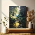 thumbnail image 6 of Forest Stream Sunlight Landscape Canvas Print, Suitable for Living Room, Bedroom, Entryway, Office, Cafe Decor, 6 of 8