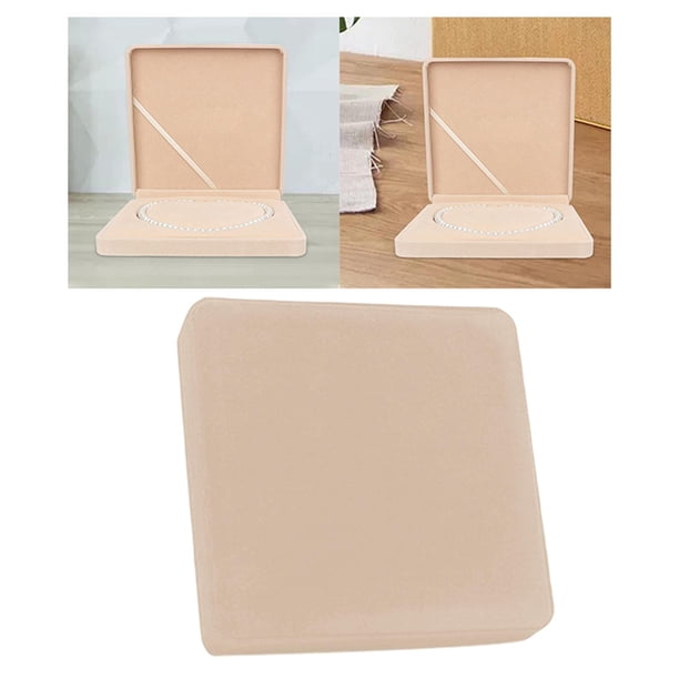 Caja Porta Colr Pers Suave 7.5x7.5x1.6 Pulgadas Corazón Interior Beige Hugo Contenedor de almacenamiento de pendientes