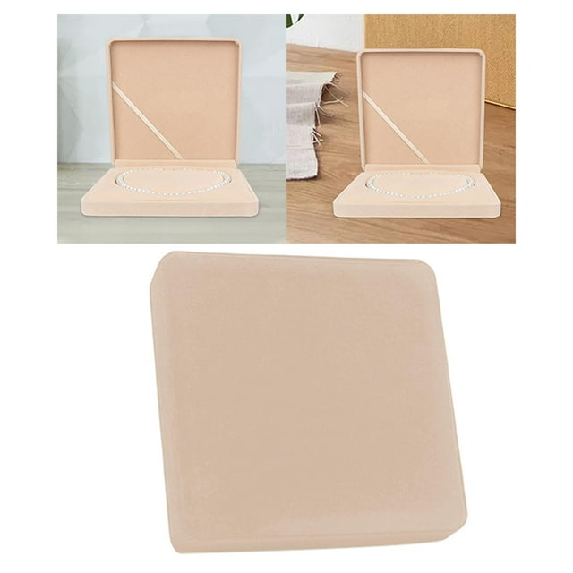 Caja Porta Colr Pers Suave 7.5x7.5x1.6 Pulgadas Corazón Interior Beige Hugo Contenedor de almacenamiento de pendientes