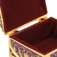 thumbnail image 3 of Riousery Vintage Metal Jewelry Box Women Rectangular Trinket Organizer Gold Purple 3.1in/8cm, 3 of 9