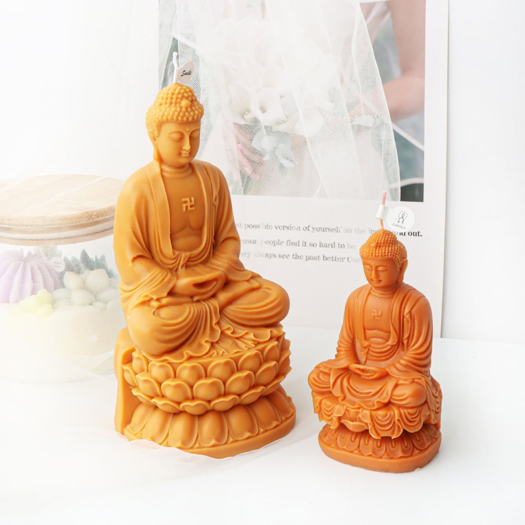 Geemin 3D Meditation Silicone Mold Bodhisattva Statue Scented Candle Making Plaster Mould Concrete Casting Molds Decoration