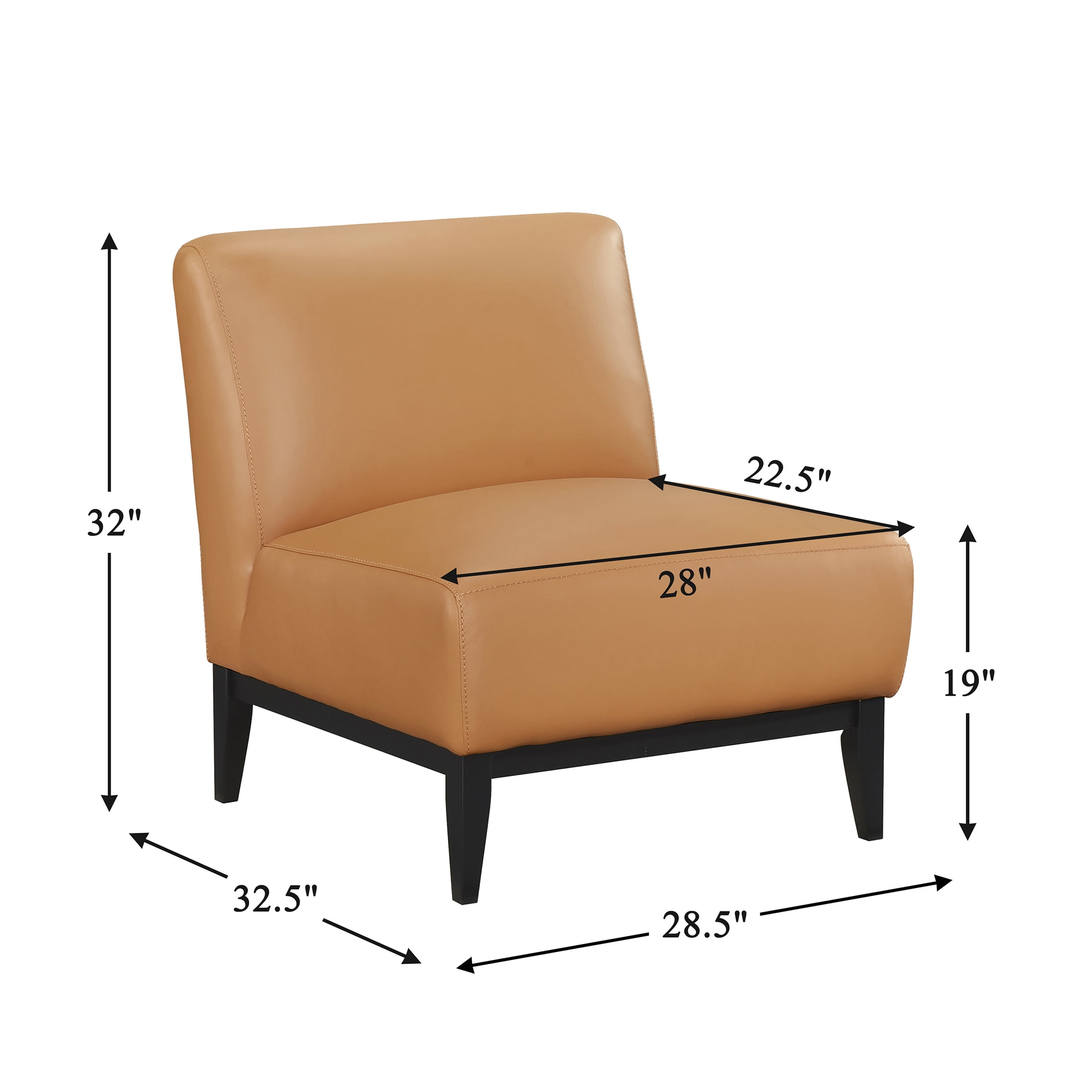 OakvillePark Mossmere Leather Accent Chair, Orange