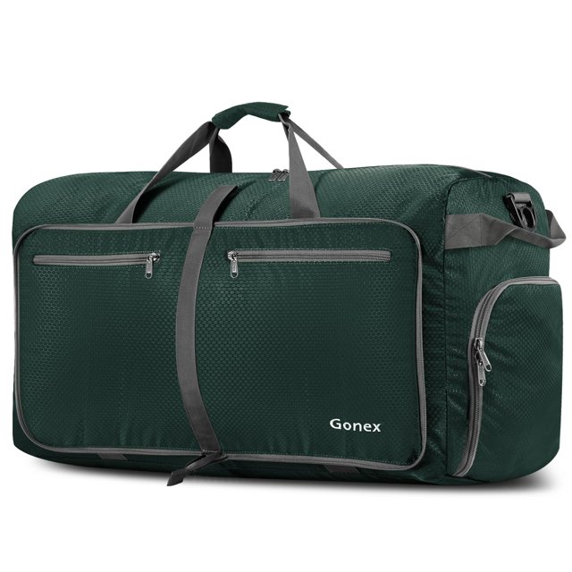 Bolsa de viaje Gonex de 100 litros con compartimento para zapatos, color verde negruzco