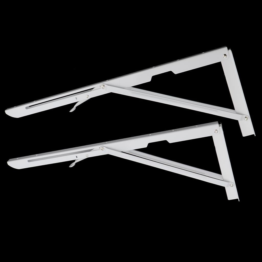 WLPZXP 2 Pieces Folding Shelf Brackets K Type Spring Steel Brackets Shelf Hardware 20inch