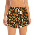 thumbnail image 2 of Balery Harvest Pumpkins Pantalones cortos deportivos para mujer con forro y dos bolsillos, elásticos, para entrenamiento, gimnasio, yoga-Small, 2 of 7