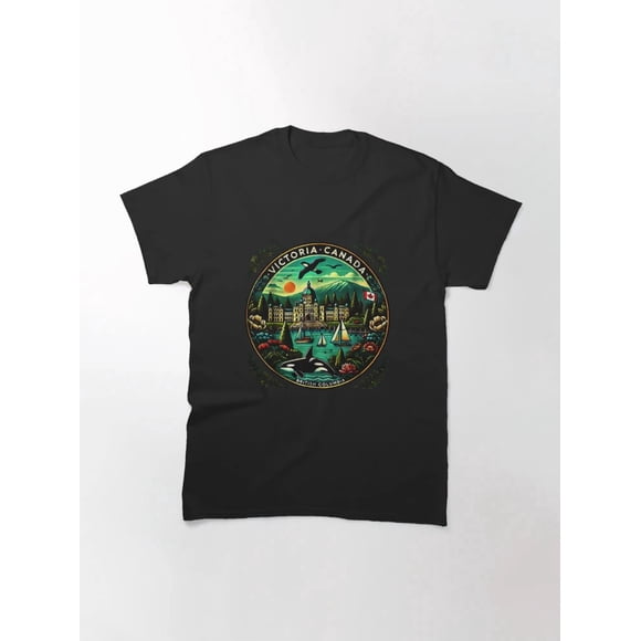 Victoria Canada Orca Sailboat Empress Hotel British Columbia Unisex T-Shirt M12804, S-5XL