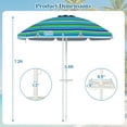 thumbnail image 3 of Gymax 6.5 FT Beach Umbrella for Sand Heavy-Duty Sunshade Parasol w/ Sand Anchor, 3 of 10