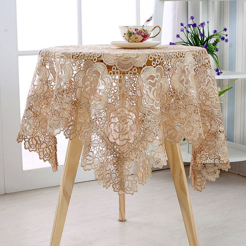 Vintage Embroidered Lace Tablecloth Dining Table Runner Cover Wedding Home Decor 
