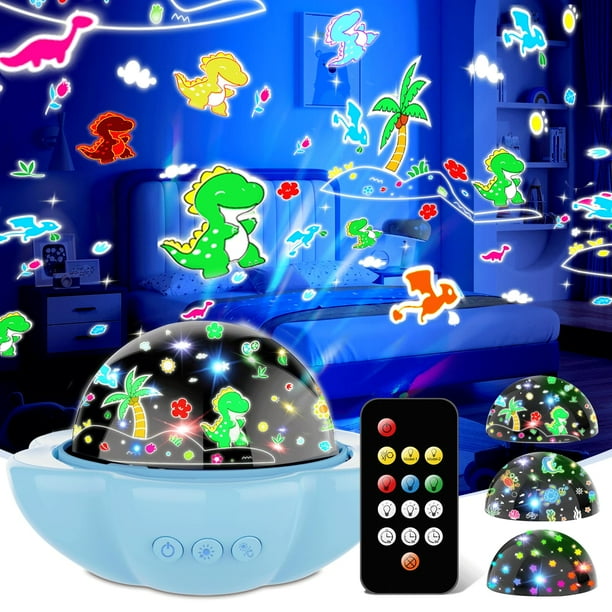 Proyector de luz nocturna Lamp MINGKIDS 7 en 1 con forma de dinosaurio para niños