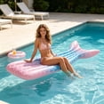 thumbnail image 4 of Cadancy Pool Floats Inflatable Shark Mouth Mesh Hammock Water Lounger Mermaid Tail Design Foldable Swimming Pool Summer Beach Party Accessories Floating Chair, 4 of 7