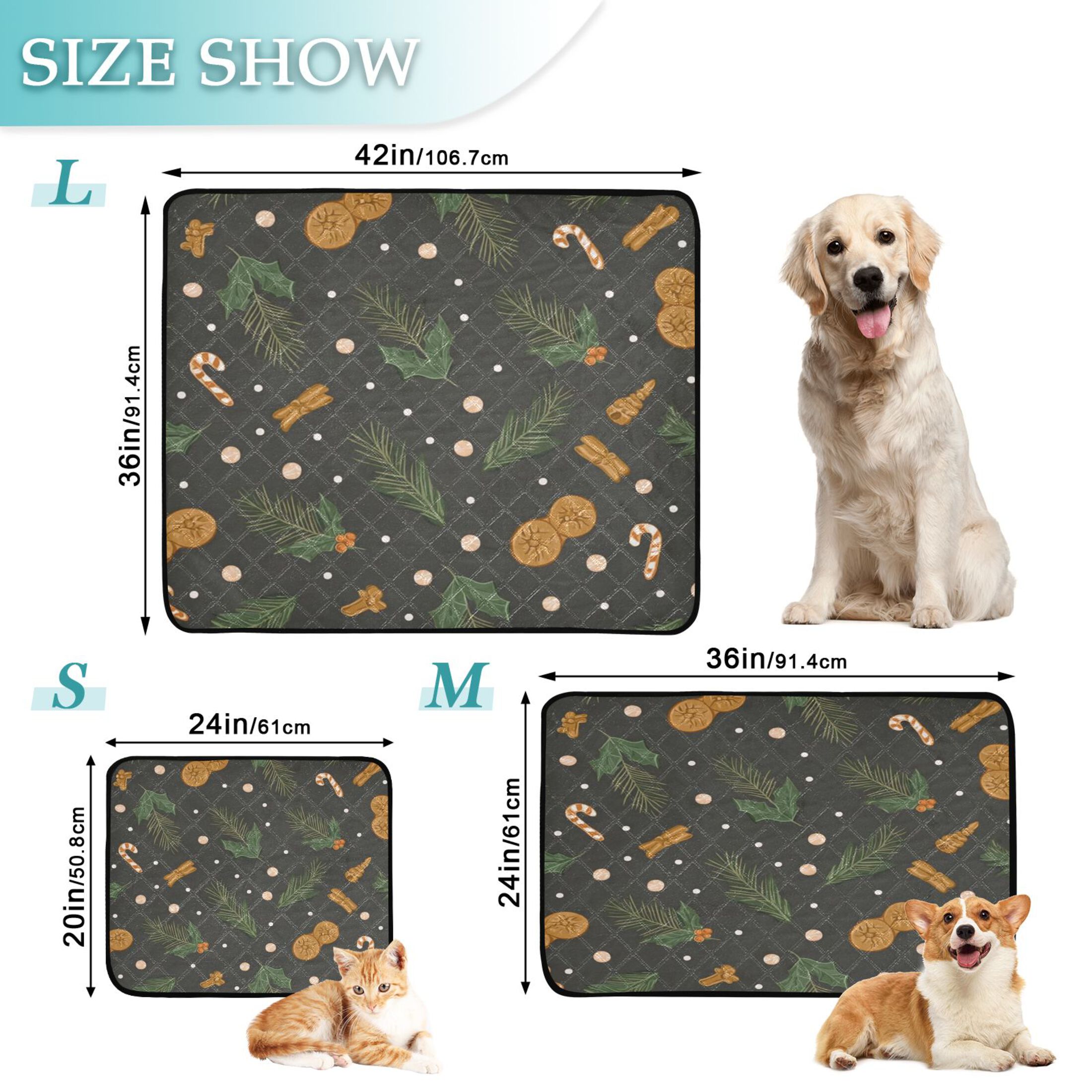 IAUYY Washable Pee Pads for Dogs Smallx3 Absorbent and Leak-Proof Non-Slip Reusable Puppy Pee Pads for Dogs Applicable to Playpen Potty Crate Orange-brown Gingerbread